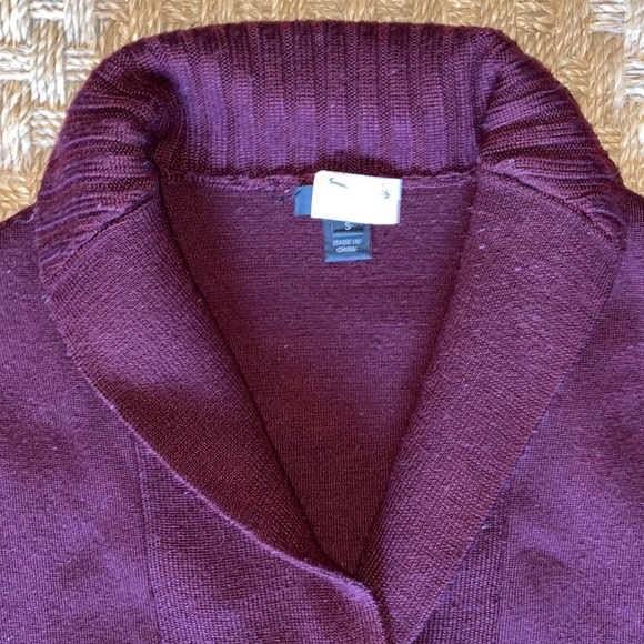 J Crew Heavy 100% Merino Wool Sweater burgundy w/gold zippers - Picture 3 of 10